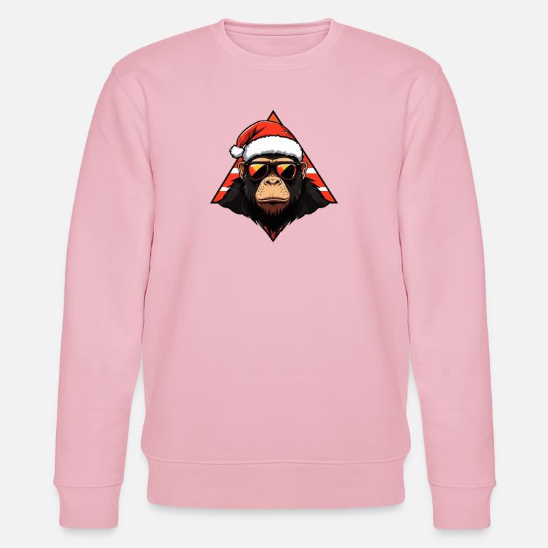 Singe Noël Cool - Sweat bio CHANGER Stanley/Stella Unisexe - rose pâle