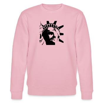 Einzigartiges Freiheitsstatur-Design - Stanley/Stella Unisex Bio-Sweatshirt CHANGER  - Hellrosa - Vorne - Jaron (178cm) & Liana (172cm)