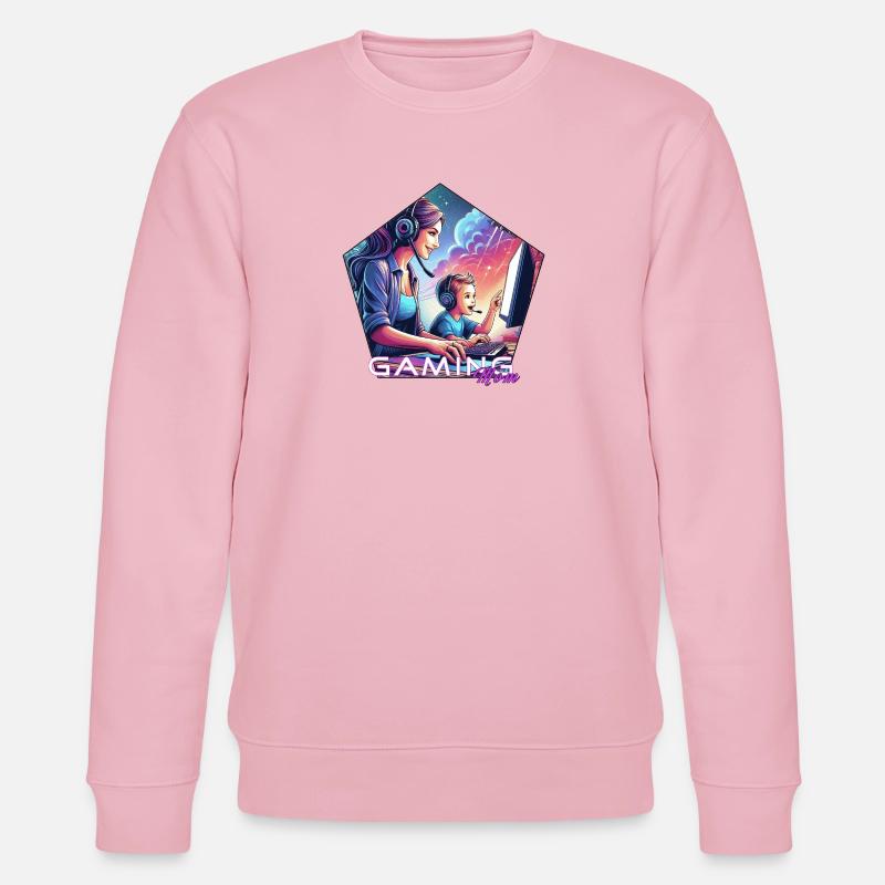 Gaming MumEmblem Schriftzug - Stanley/Stella Unisex Bio-Sweatshirt CHANGER  - Hellrosa