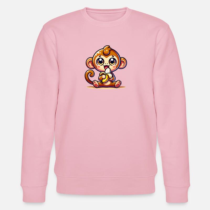 Monkey Comic - Stanley/Stella CHANGER Unisex Organic Sweatshirt - cotton pink