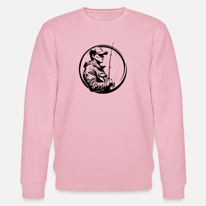 Silhouette de pêche pêcheur - Sweat bio CHANGER Stanley/Stella Unisexe - rose pâle