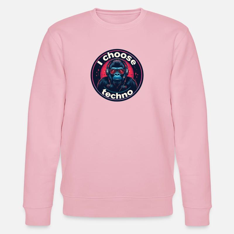 Gorilla i choose techno - Stanley/Stella Unisex Bio-Sweatshirt CHANGER  - Hellrosa