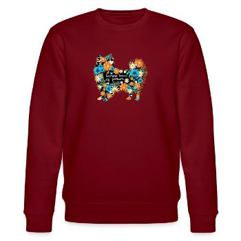 Zwergspitz pomeranian - Stanley/Stella Unisex Bio-Sweatshirt CHANGER  - Burgunderrot - Vorne - Nik (191cm) & Marisol (170cm)