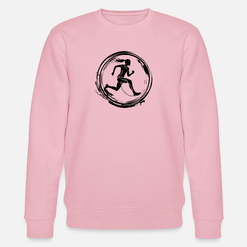Running Marathon Silhouette - Stanley/Stella Unisex Bio-Sweatshirt CHANGER  - Hellrosa
