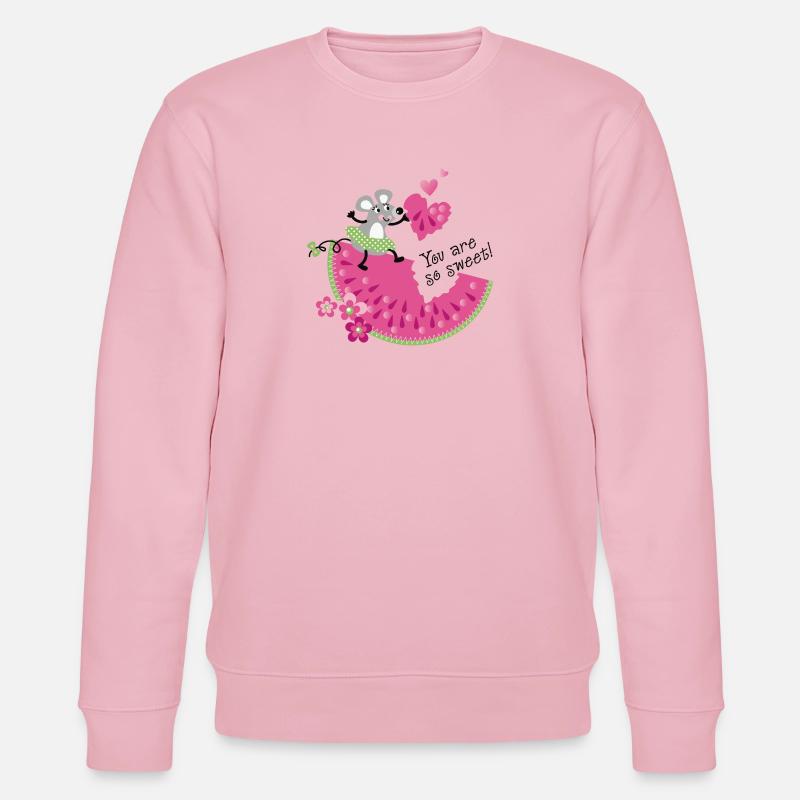 Cute Mouse with Melon - Stanley/Stella CHANGER Unisex Organic Sweatshirt - cotton pink