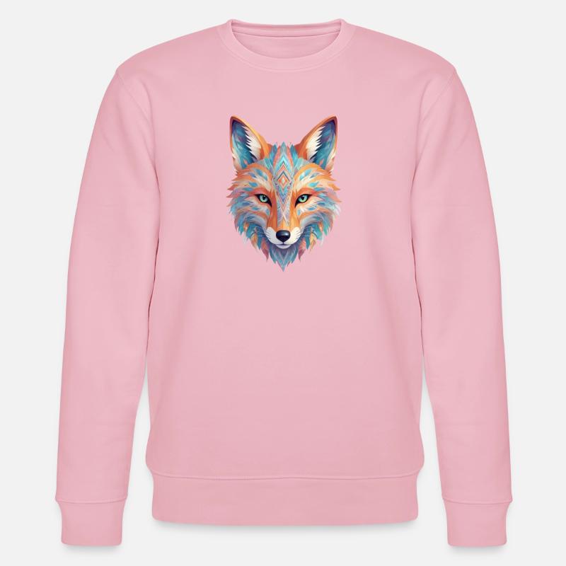 Schöner gestalteter Fuchskopf - Stanley/Stella Unisex Bio-Sweatshirt CHANGER  - Hellrosa