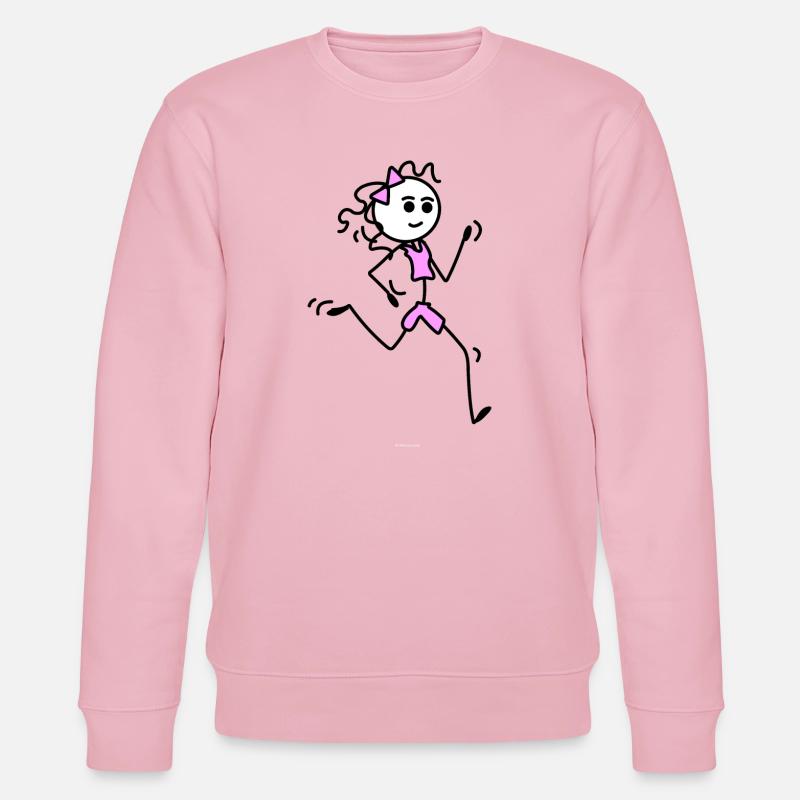 Ich laufe, Läufermädchen mit Fliege - Stanley/Stella Unisex Bio-Sweatshirt CHANGER  - Hellrosa