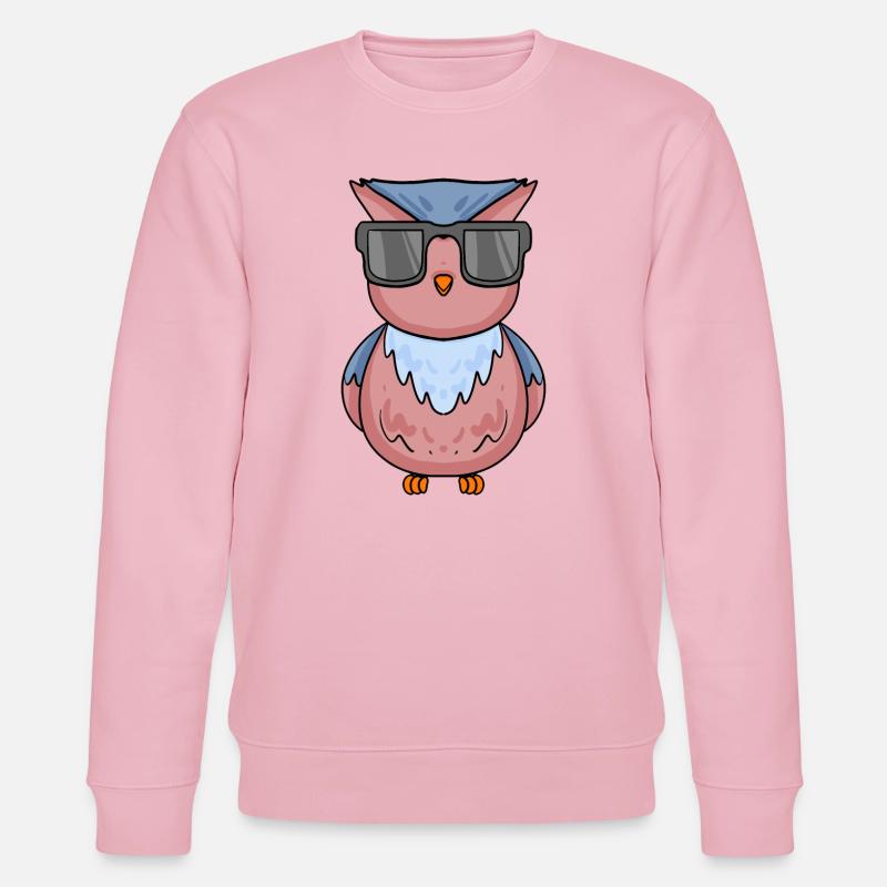 coole Eule mit Sonnenbrille - Stanley/Stella Unisex Bio-Sweatshirt CHANGER  - Hellrosa
