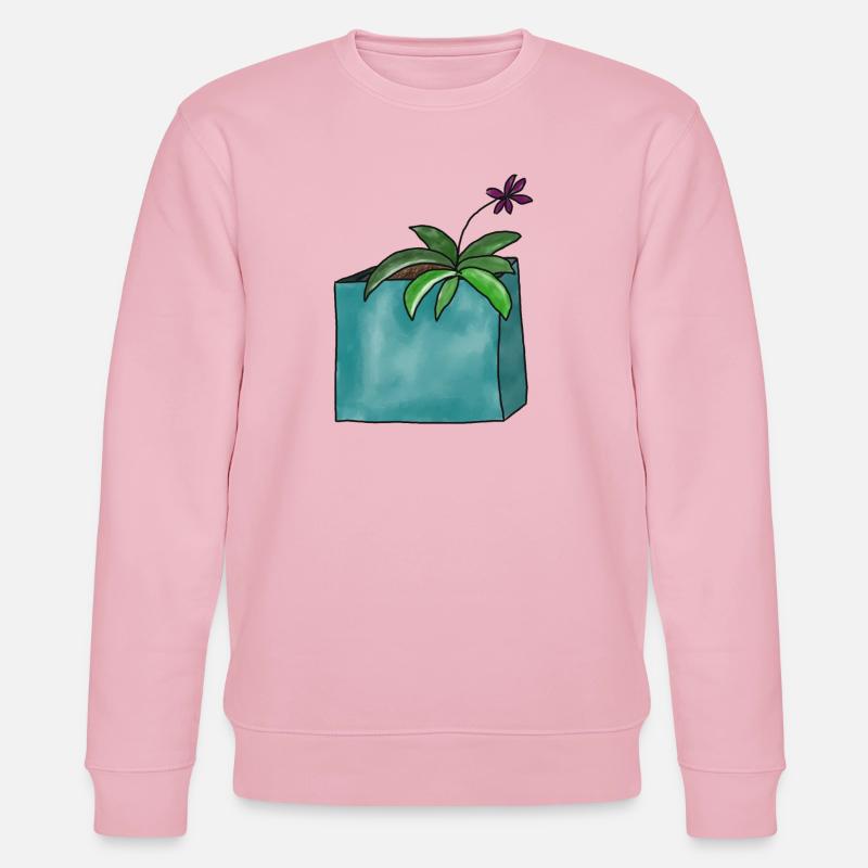 Kunstvoller Blumentopf mit Pflanze - Stanley/Stella Unisex Bio-Sweatshirt CHANGER  - Hellrosa