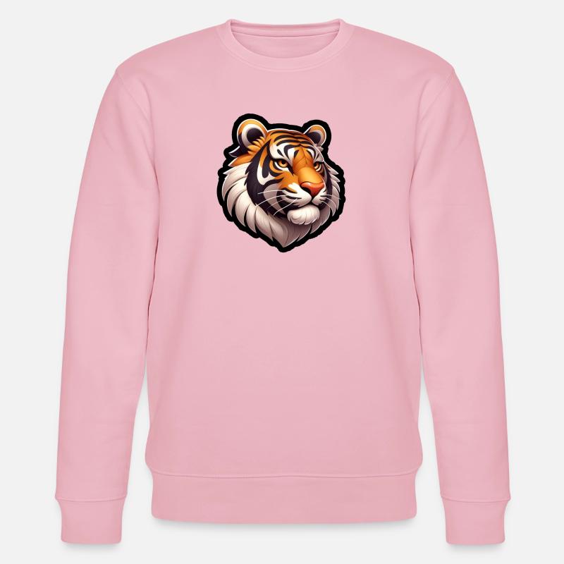 Tiger Kopf Comic - Stanley/Stella Unisex Bio-Sweatshirt CHANGER  - Hellrosa