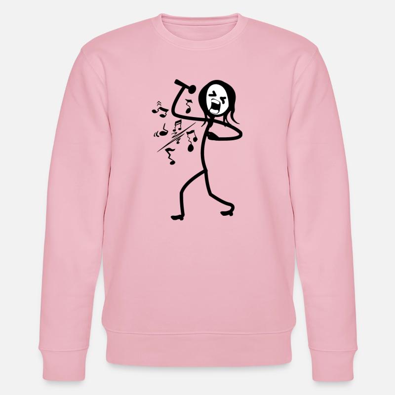 Strichmännchen-Sänger singt laut - Stanley/Stella Unisex Bio-Sweatshirt CHANGER - Hellrosa