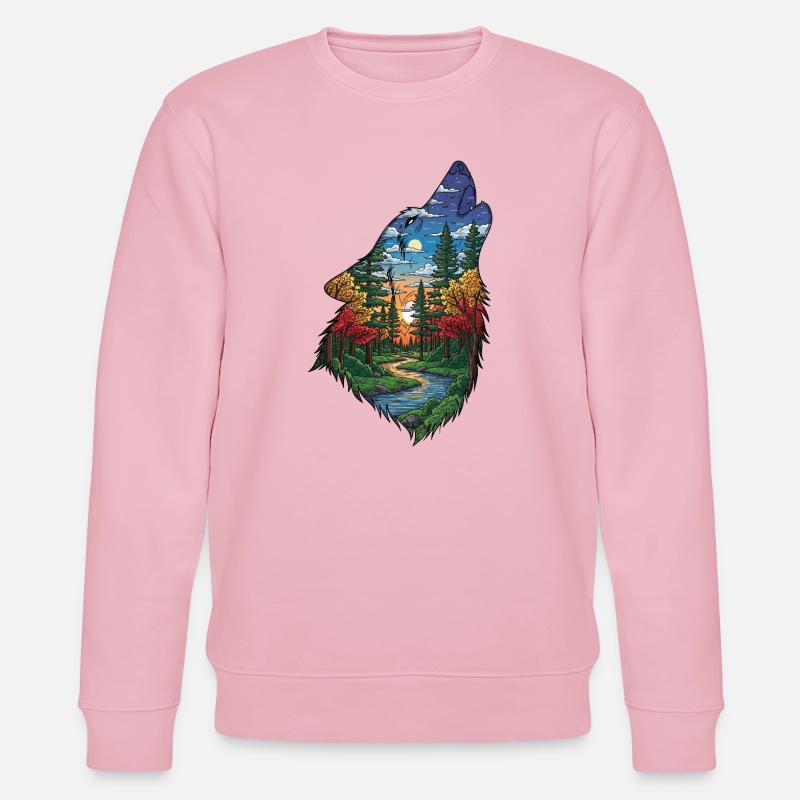 Wolf - Stanley/Stella Unisex Bio-Sweatshirt CHANGER  - Hellrosa