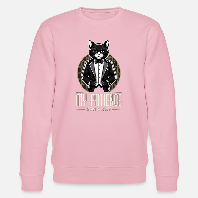 Geduld lief weg Katze - Stanley/Stella Unisex Bio-Sweatshirt CHANGER  - Hellrosa