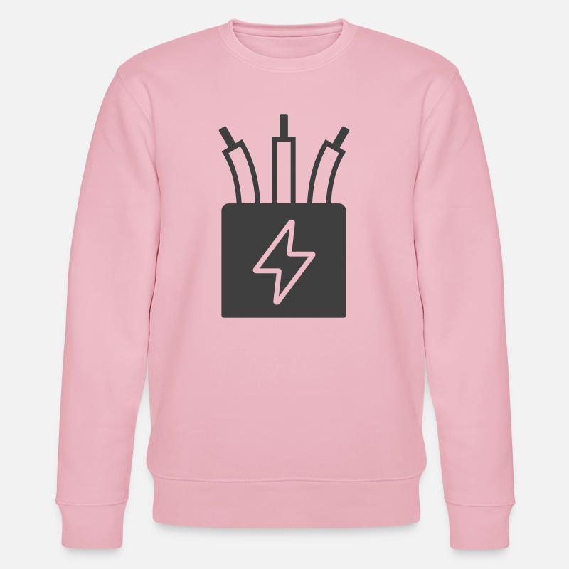 Elektrisches Kabel Power Icon Logo - Stanley/Stella Unisex Bio-Sweatshirt CHANGER  - Hellrosa