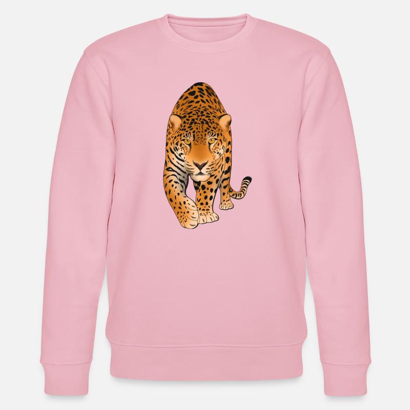 Leopard Raubkatze - Stanley/Stella Unisex Bio-Sweatshirt CHANGER  - Hellrosa