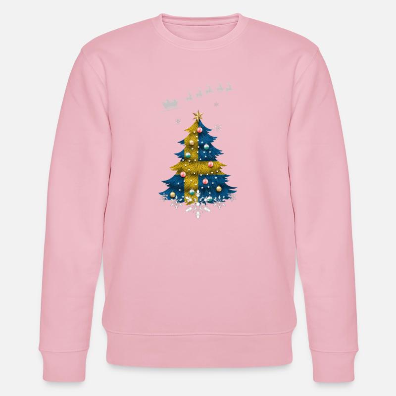 Weihnachtsbaum mit Schweden-Flagge - Stanley/Stella Unisex Bio-Sweatshirt CHANGER - Hellrosa
