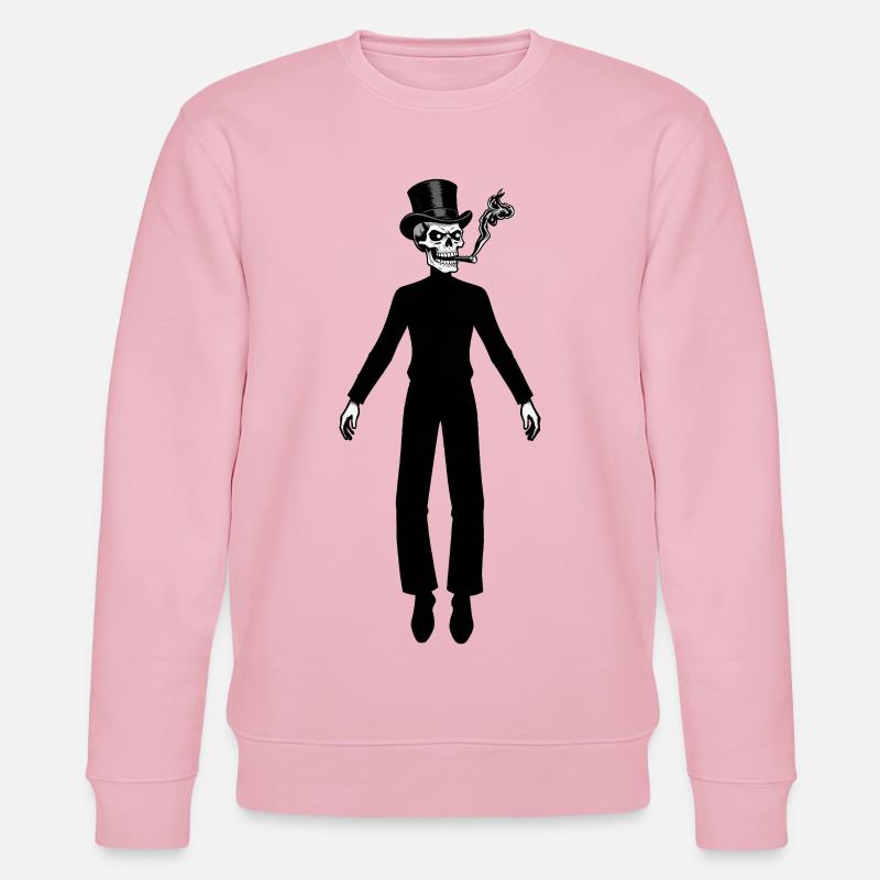 RICH SKULL #2 – schwarz und weiß - Stanley/Stella Unisex Bio-Sweatshirt CHANGER - Hellrosa