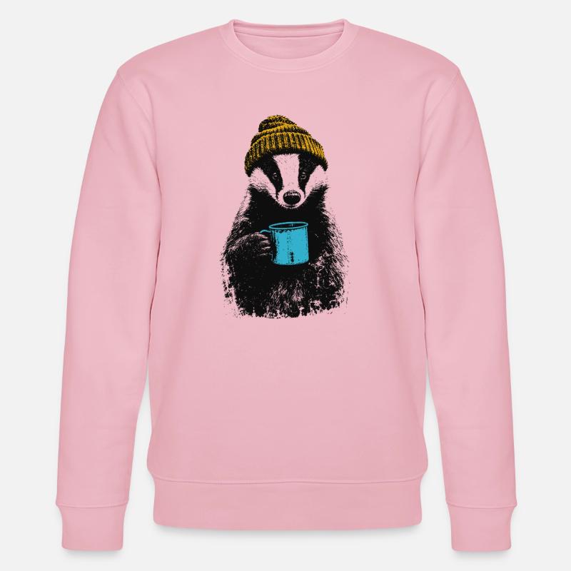 Coffee Badger - Stanley/Stella CHANGER Unisex Organic Sweatshirt - cotton pink