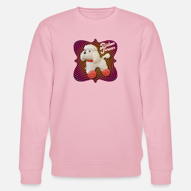 Psychedelischer Bichon für immer - Stanley/Stella Unisex Bio-Sweatshirt CHANGER - Hellrosa