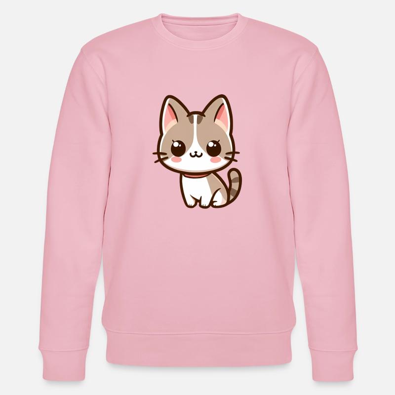 Chat souriant mignon - Sweat bio CHANGER Stanley/Stella Unisexe - rose pâle