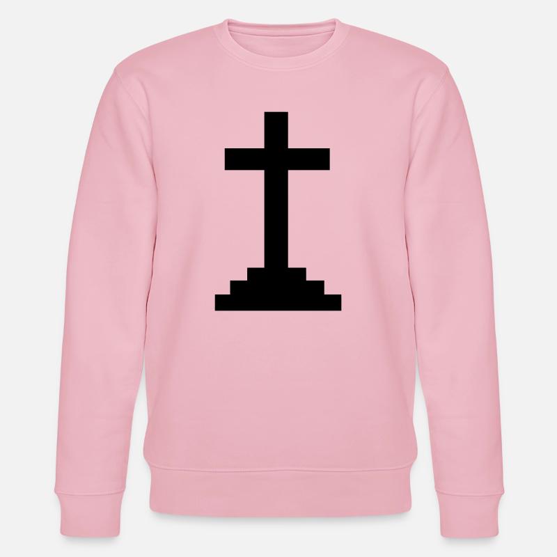 Kreuz (V) - Stanley/Stella Unisex Bio-Sweatshirt CHANGER  - Hellrosa