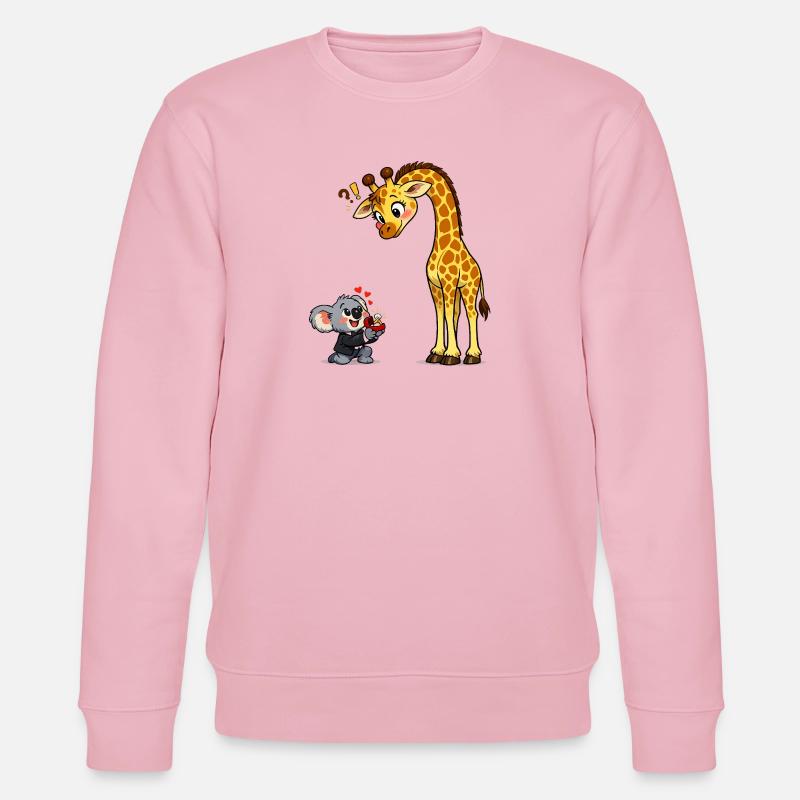 Love Giraffe und Koala T-Shirt - Stanley/Stella Unisex Bio-Sweatshirt CHANGER - Hellrosa