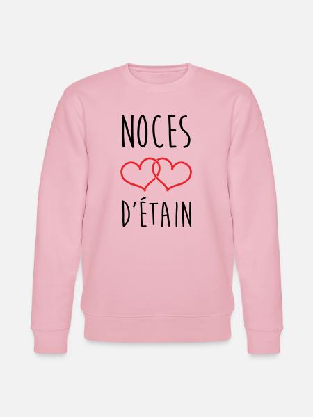 Pewter Wedding 10 Years Wedding - Stanley/Stella CHANGER Unisex Organic Sweatshirt - cotton pink