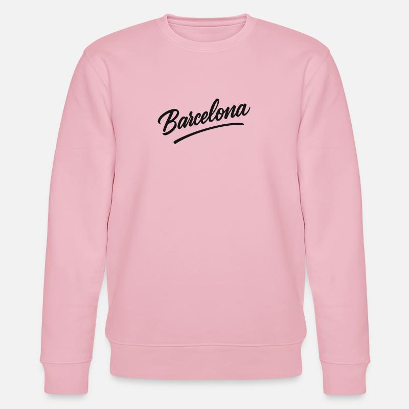 Script Barcelone avec ligne d’arc - Sweat bio CHANGER Stanley/Stella Unisexe - rose pâle