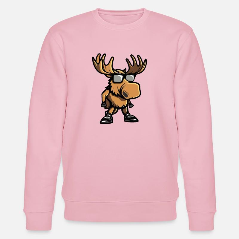 Moose Cool Comic - Stanley/Stella CHANGER Unisex Organic Sweatshirt - cotton pink