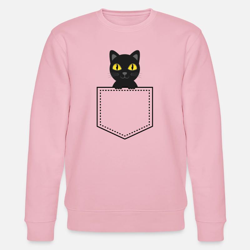Taschentier schwarze Katze - Stanley/Stella Unisex Bio-Sweatshirt CHANGER - Hellrosa