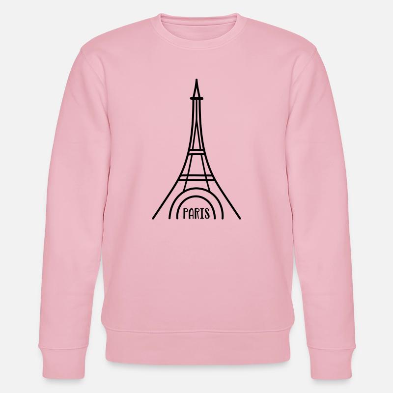 Paris avec la Tour Eiffel - Sweat bio CHANGER Stanley/Stella Unisexe - rose pâle