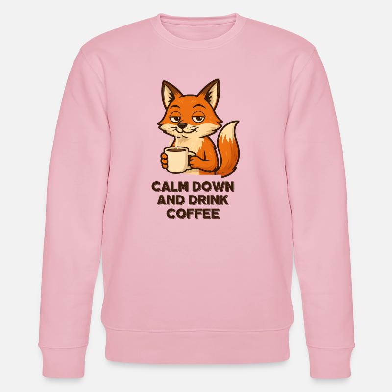 Kaffee Fuchs Chillmodus Espresso Design Tiere - Stanley/Stella Unisex Bio-Sweatshirt CHANGER - Hellrosa