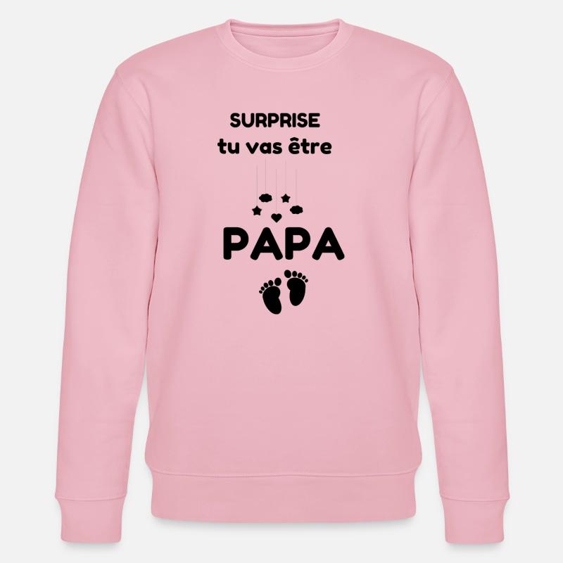 ÜBERRASCHUNG, du wirst ein VATER - Stanley/Stella Unisex Bio-Sweatshirt CHANGER  - Hellrosa