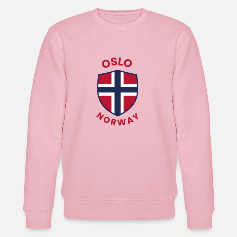 Oslo-Norwegen-Schild mit Flagge - Stanley/Stella Unisex Bio-Sweatshirt CHANGER  - Hellrosa