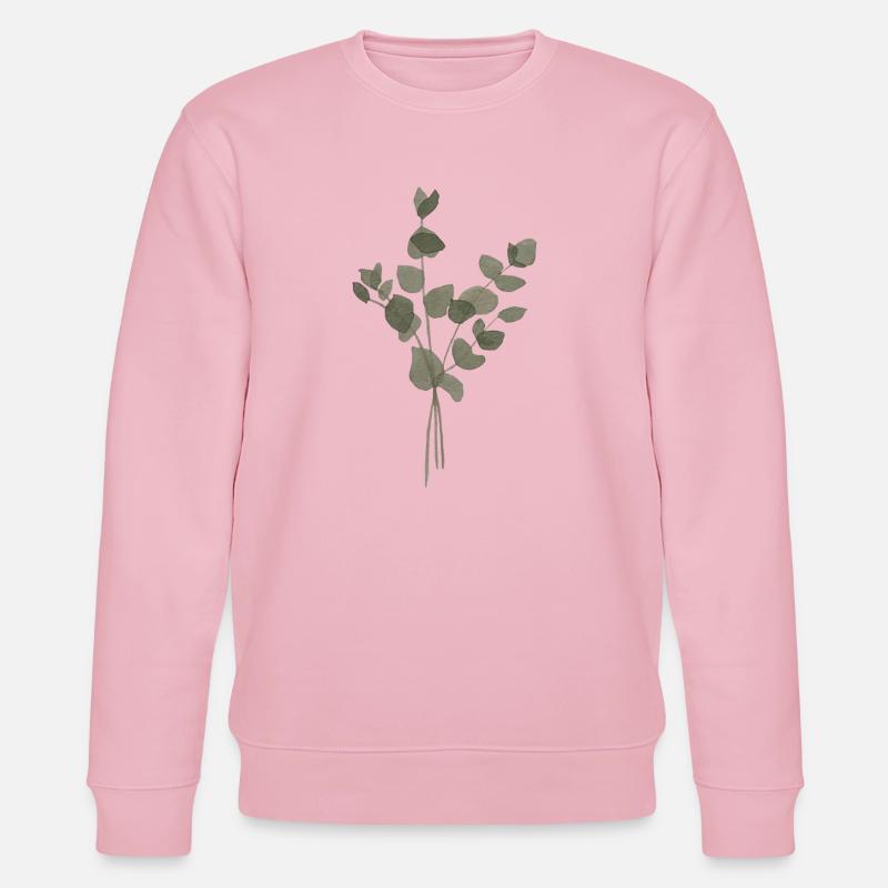 Eucalyptus à l’Aquarelle - Sweat bio CHANGER Stanley/Stella Unisexe - rose pâle