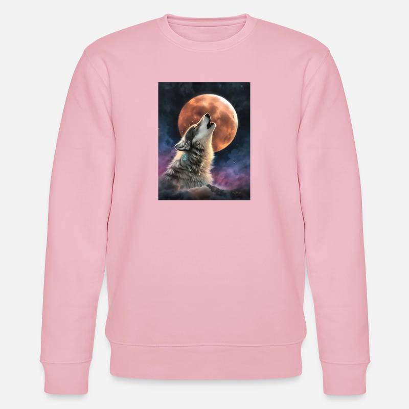 loup hurlant - Sweat bio CHANGER Stanley/Stella Unisexe - rose pâle