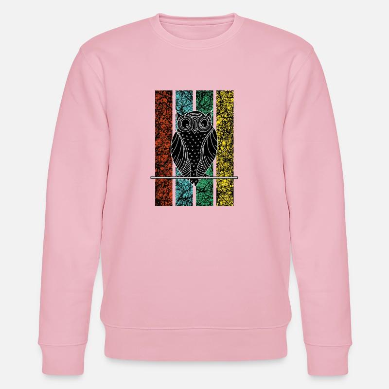 Eule weise Kopf - Stanley/Stella Unisex Bio-Sweatshirt CHANGER  - Hellrosa
