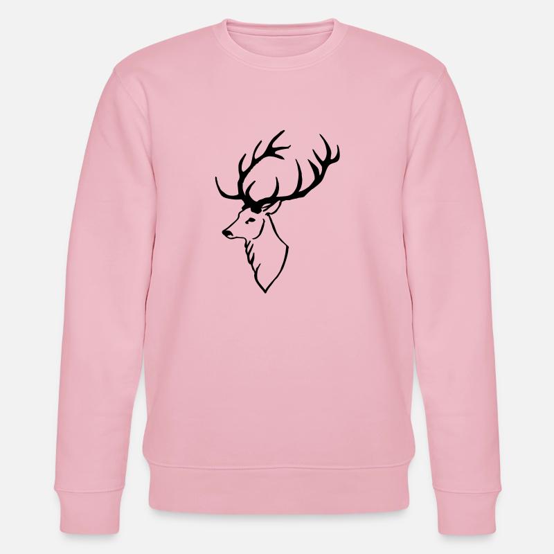 Hirschkopf - Stanley/Stella Unisex Bio-Sweatshirt CHANGER  - Hellrosa