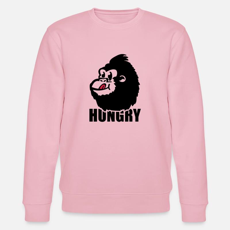 gorilla_hungry_pa2 - Stanley/Stella Unisex Bio-Sweatshirt CHANGER - Hellrosa