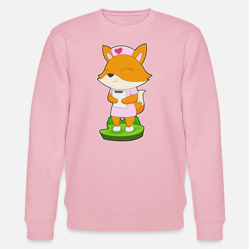 Fox Nurse Notepad - Stanley/Stella CHANGER Unisex Organic Sweatshirt - cotton pink