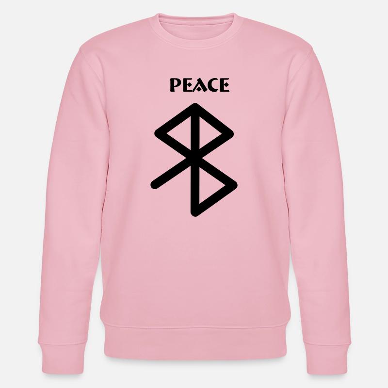 Peace Viking Runen mit Text PEACE - Stanley/Stella Unisex Bio-Sweatshirt CHANGER - Hellrosa
