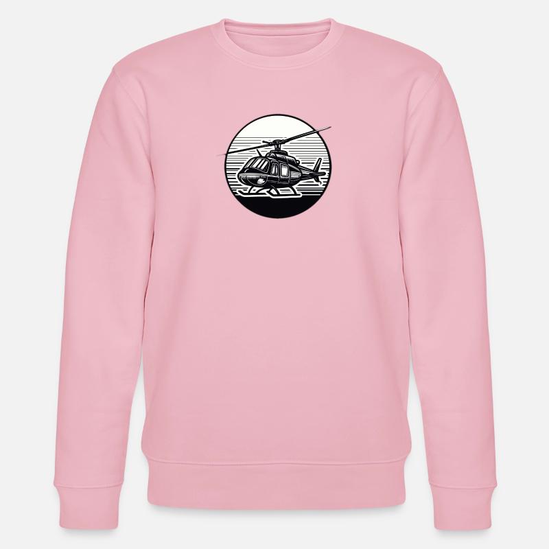 Hélicoptère en noir et blanc - Sweat bio CHANGER Stanley/Stella Unisexe - rose pâle