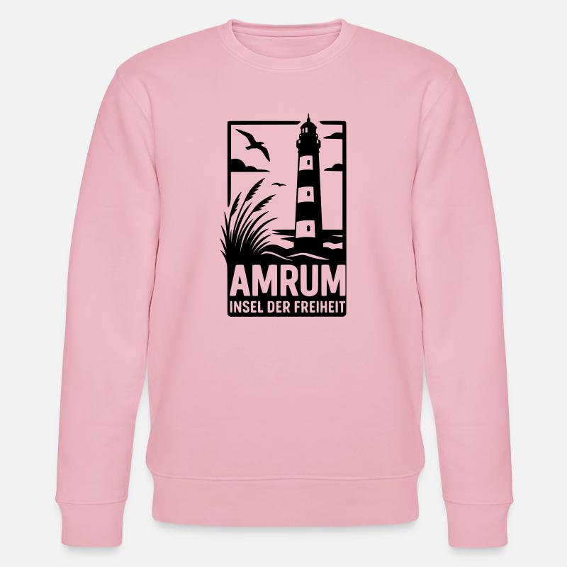 Amrum Leuchtturm Urlaub Erholung - Stanley/Stella Unisex Bio-Sweatshirt CHANGER  - Hellrosa