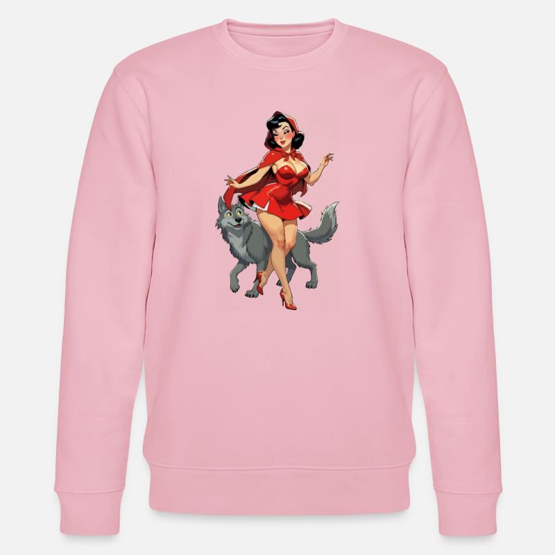 Rotkäppchen läuft mit dem Wolf - Stanley/Stella Unisex Bio-Sweatshirt CHANGER  - Hellrosa