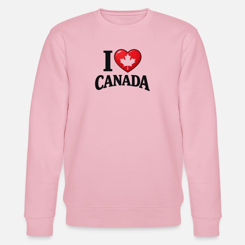 I Love Canada – Maple Leaf Message - Stanley/Stella CHANGER Unisex Organic Sweatshirt - cotton pink