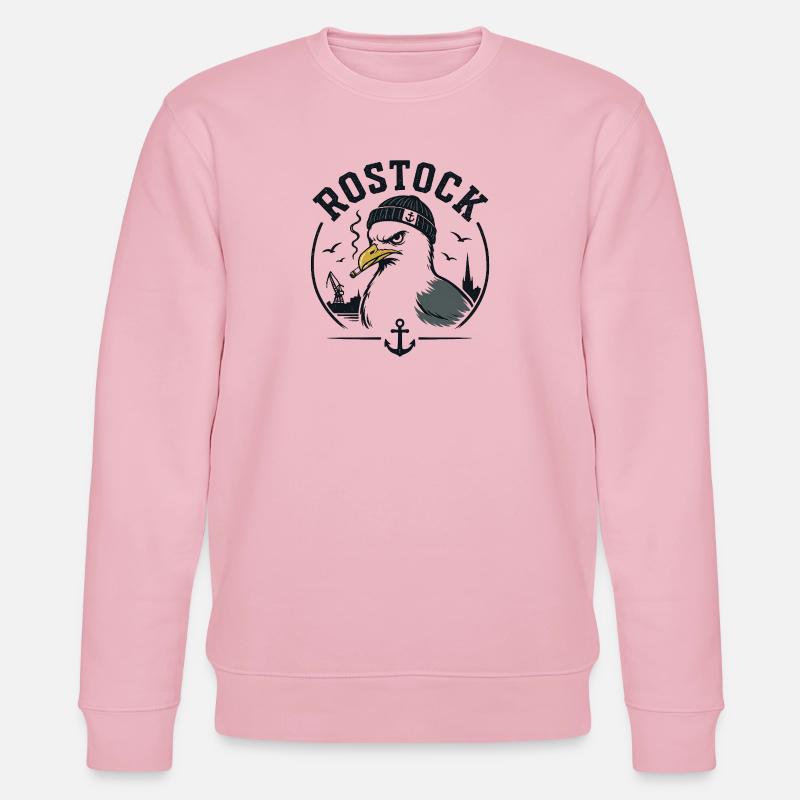 Rostock Möwe mit Pfeife - Stanley/Stella Unisex Bio-Sweatshirt CHANGER  - Hellrosa