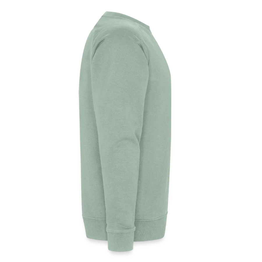 Grindelwald badge on a stanley/stella changer unisex organic sweatshirt, aloe, right