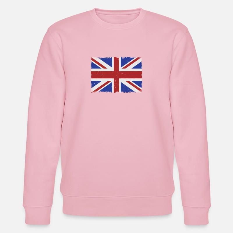 Grunge UK flag - Stanley/Stella CHANGER Unisex Organic Sweatshirt - cotton pink