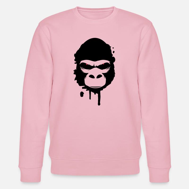Ein Gorilla Kopf Graffiti - Stanley/Stella Unisex Bio-Sweatshirt CHANGER  - Hellrosa