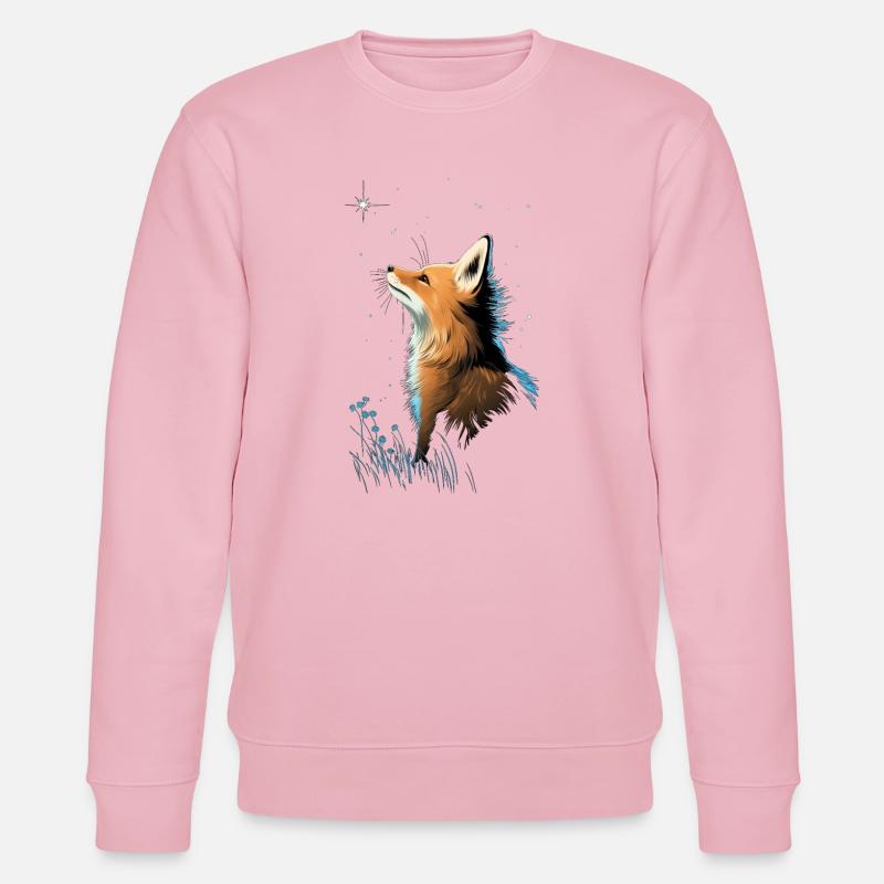 Fuchs mit Sternenhimmel - Stanley/Stella Unisex Bio-Sweatshirt CHANGER  - Hellrosa